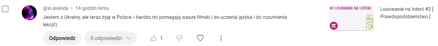 Komentarz w języku ukraińskim 2